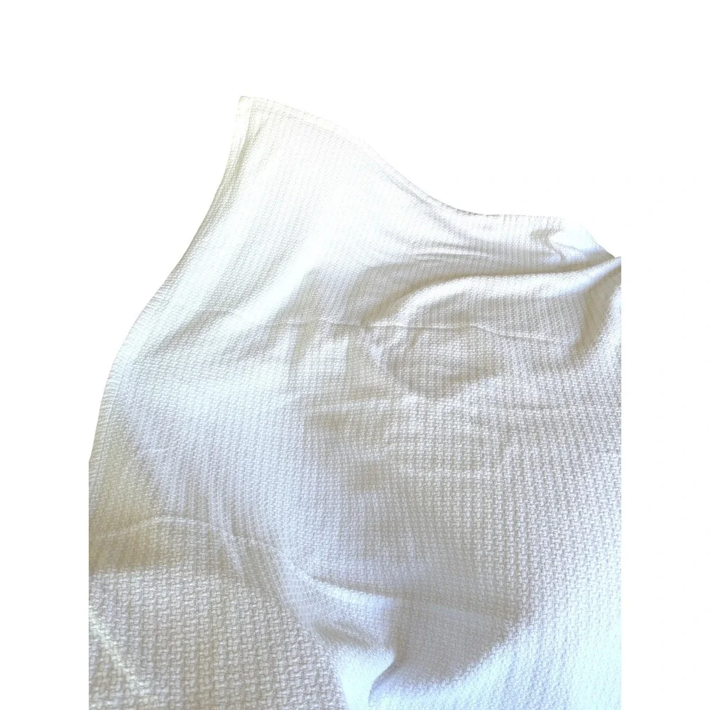 Lauren Ralph Lauren Bedspread Blanket Full/Queen White Waffle Knit Cotton Woven